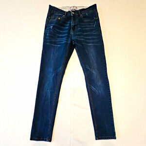 Ditch Plains Men’s Blue Medium Wash Stretch Denim Jeans Straight Leg 30x30